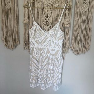 White sequin mini dress